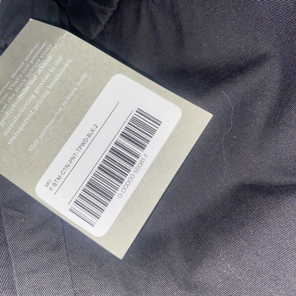 Everlane Black Organic Cotton The Easy Pants Women's Size 2 - Picture 7 of 7